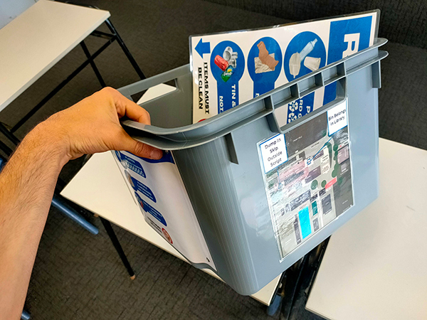 Recycling bin for recycling initiative